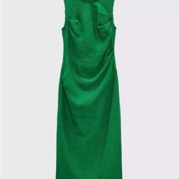 Zara Vibrant Green Tweed Midi Dress - Picture 2 of 10